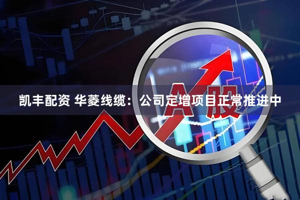 凯丰配资 华菱线缆：公司定增项目正常推进中