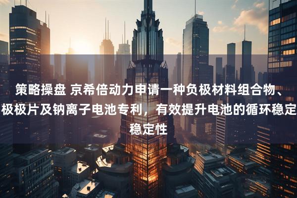 策略操盘 京希倍动力申请一种负极材料组合物、负极极片及钠离子电池专利，有效提升电池的循环稳定性